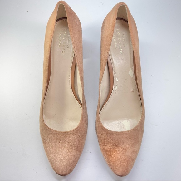 Cole Haan Suede Heels Women’s Size 8.5 Blush Block Heel - Picture 9 of 11